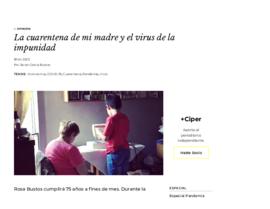 La cuarentena de mi madre y el virus de la impunidad