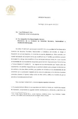 Informe de la Corte Suprema respecto a las reservas y resguardos de los antecedentes recopilados ...