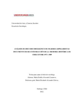 Análisis de discurso biográfico de mujeres arpilleristas documento de re-construcción de la memor...