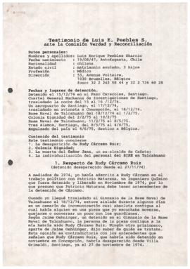 Testimonio de Luis E. Peebles S. ante la Comisión de Verdad y Reconciliación