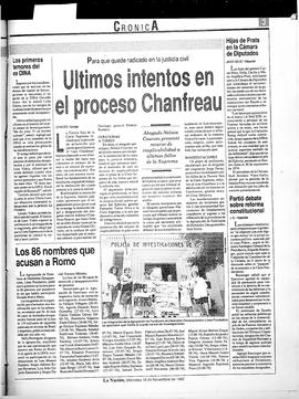 Últimos intentos en el proceso Chanfreau