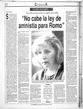 "No cabe la ley de amnistía para Romo"