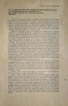 Carta de la AFDD a los criminales del Comando Conjunto