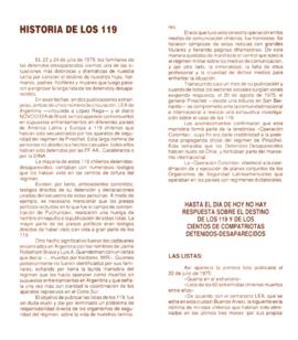 Homenaje a los detenidos desaparecidos de las listas de los 119
