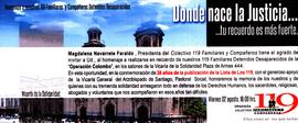 Invitación a "Homenaje a nuestros 119 familiares y compañeros detenidos desaparecidos"