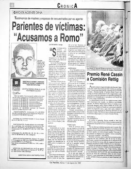 Parientes de víctimas: "Acusamos a Romo"