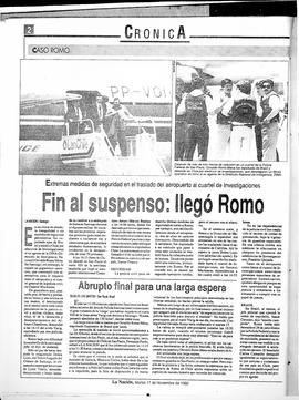 Fin al suspenso: llegó Romo