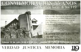 Conmemoración a 35 años de la publicación de la lista de los 119