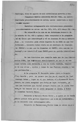 Declaración judicial de Marcia Alejandra Merino Vega