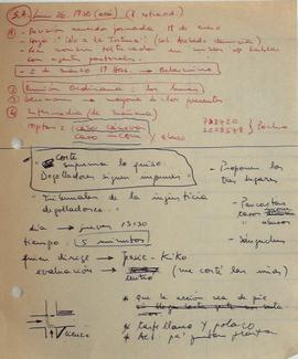 Manuscrito con apuntes de reunión del MCTSA lunes 26