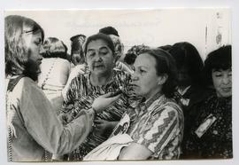 Magdalena Navarrete siendo entrevistada