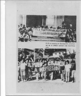 Fotografía estudiantes de la UNED en manifestación