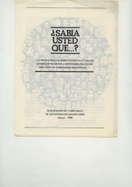 Sabía usted que...? La operación Colombo consistía en hacer aparecer muertos a detenidos político...