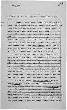 Declaración judicial de Jorge Lander Cabezas