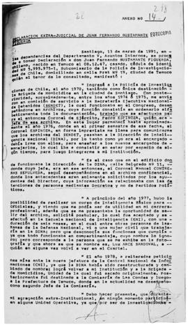 Declaración extrajudicial de Juan Francisco Bustamante Figueroa