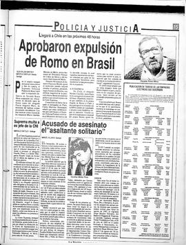 Aprobaron expulsión de Romo en Brasil