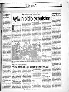 Aylwin pidió expulsión