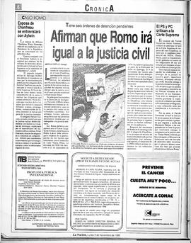 Afirman que Romo irá igual a la justicia civil