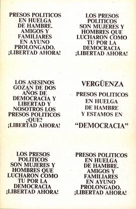 Plantilla para panfletos presos políticos en huelga de hambre