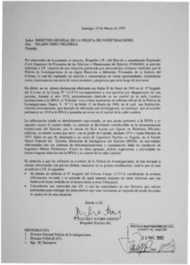 Carta de Italo Seccatore a Nelson Mery, director de la PDI