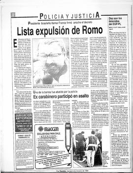 Lista expulsión de Romo