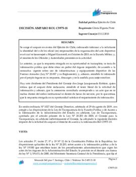 Decisión que acoge Amparo presentado ante el Consejo para la Transparencia por respuesta parcial ...