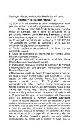 Procesamiento judicial por el secuestro de Newton Morales Saavedra