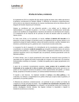 Manifiesto 40 años de lucha y resistencia